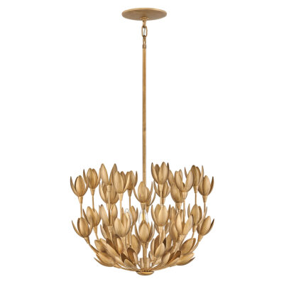 Meadowgate Artistic Floral Pendant Burnished Gold