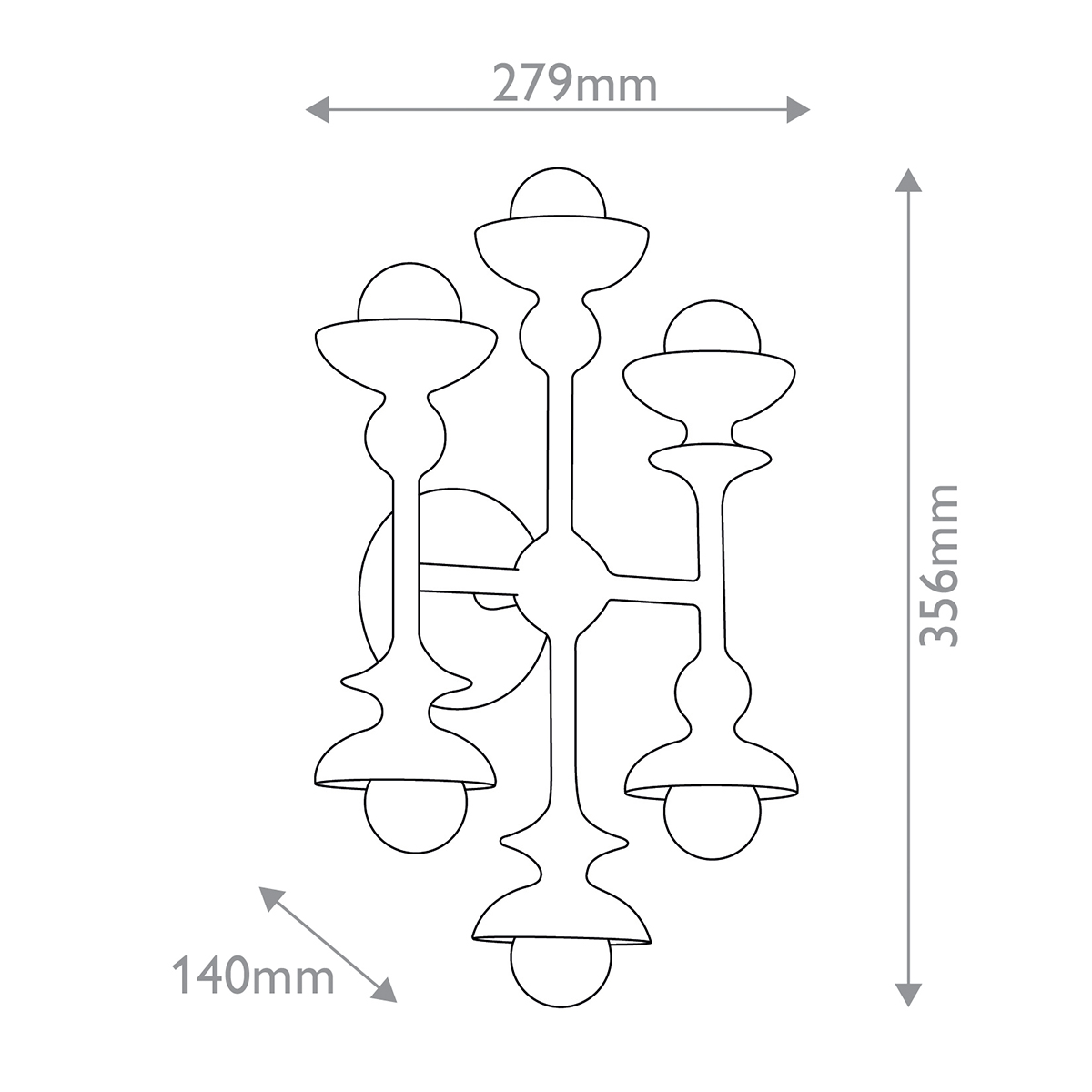 Meadowsweet Artistic Six-Light Wall Light Antique White Meadowsweet Artistic Six-Light Wall Light Antique White