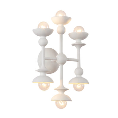 Meadowsweet Artistic Six-Light Wall Light Antique White