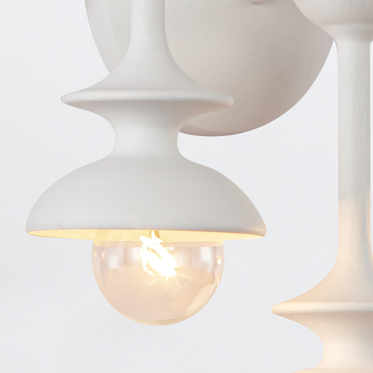 Meadowsweet Artistic Six-Light Wall Light Antique White Meadowsweet Artistic Six-Light Wall Light Antique White — detail view