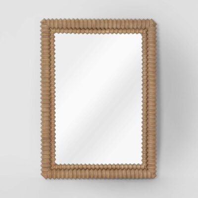 Meldercroft Hamptons Ribbed Timber Wall Mirror