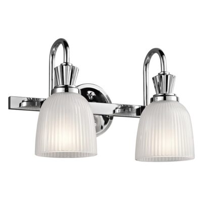 Merevale Hamptons Style 2 Light Wall Light Polished Chrome