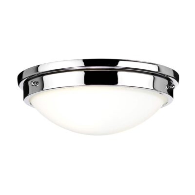 Meridian Flush Contemporary Ceiling Light Polished Chrome