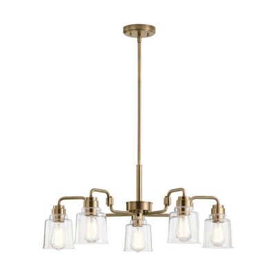 Merivale Industrial 5 Light Chandelier Weathered Brass