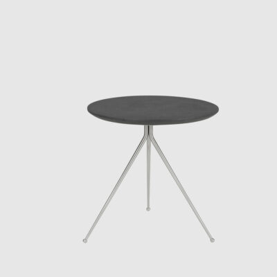 Merrigan Round Outdoor Side Table Black Concrete