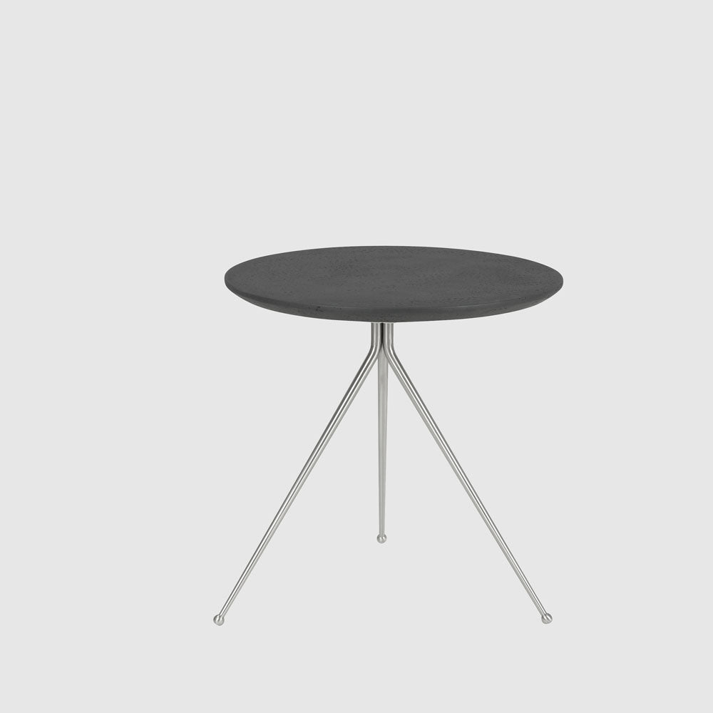 Merrigan Round Outdoor Side Table Black Concrete