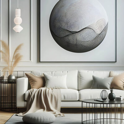 Merrilong Contemporary Pendant Brushed Nickel — in situ view