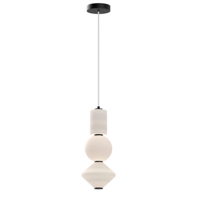 Merrilong Contemporary Stacked Glass Pendant Matte Black