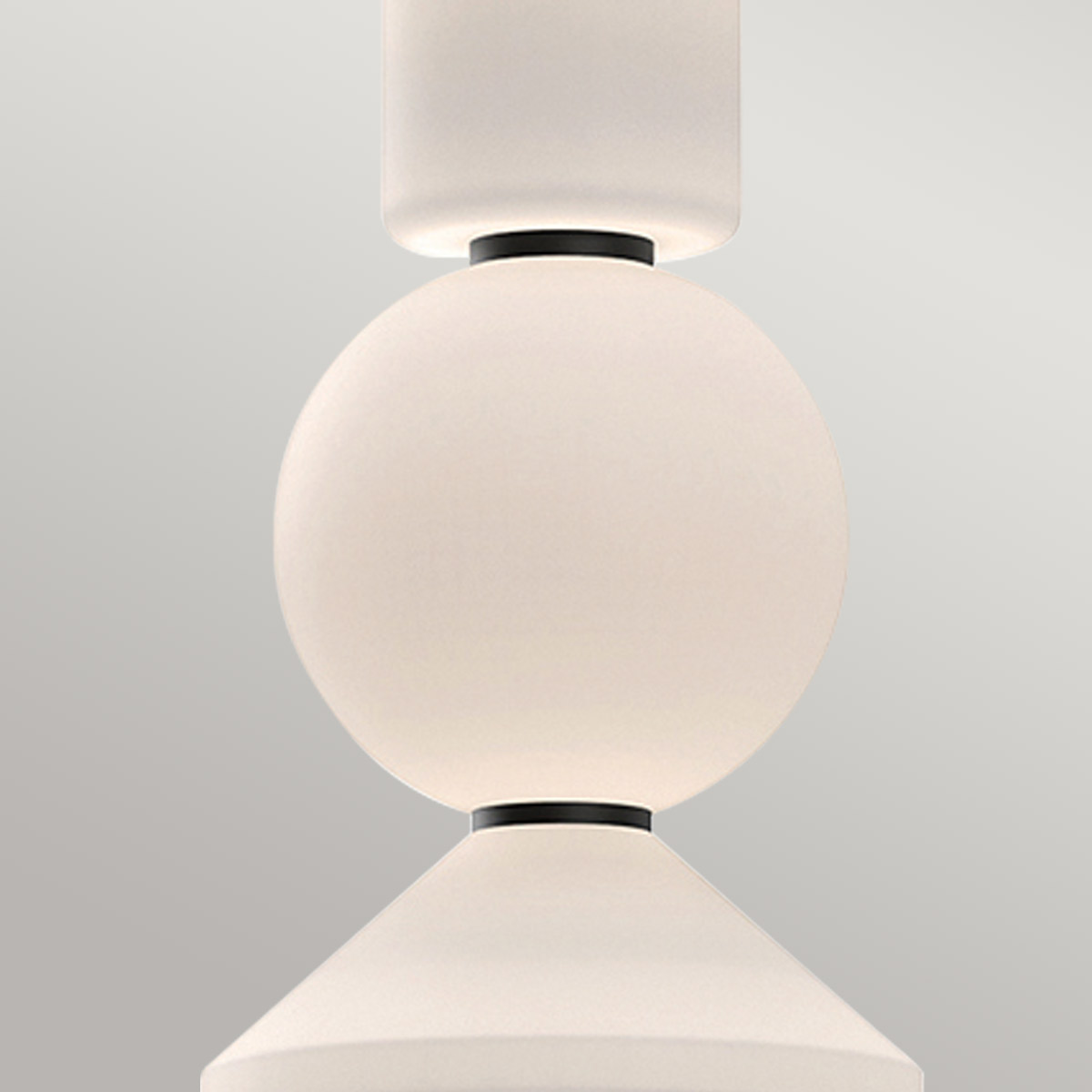 Merrilong Contemporary Stacked Glass Pendant Matte Black Merrilong Contemporary Stacked Glass Pendant Matte Black — detail view