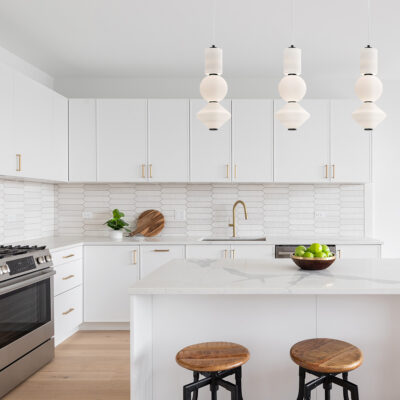 Merrilong Contemporary Stacked Glass Pendant Matte Black — in situ view