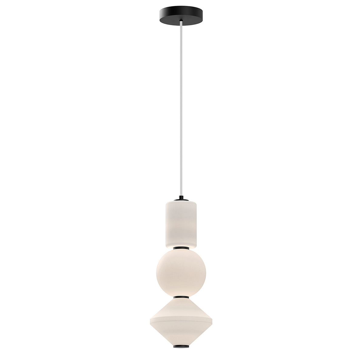 Merrilong Contemporary Stacked Glass Pendant Matte Black