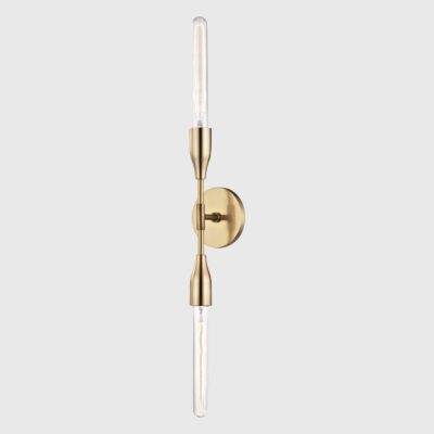 Merrow Downs Contemporary Twin Wall Light Aged Brass