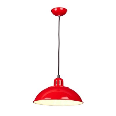 Merrowfield Industrial Red Dome Pendant