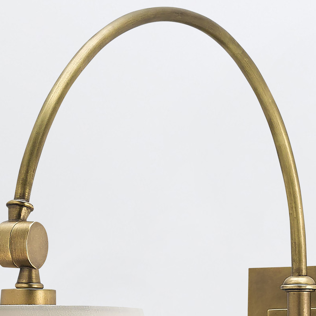 Merrowvale Transitional Swing-Arm Wall Light Antique Brass Merrowvale Transitional Swing-Arm Wall Light Antique Brass — detail view