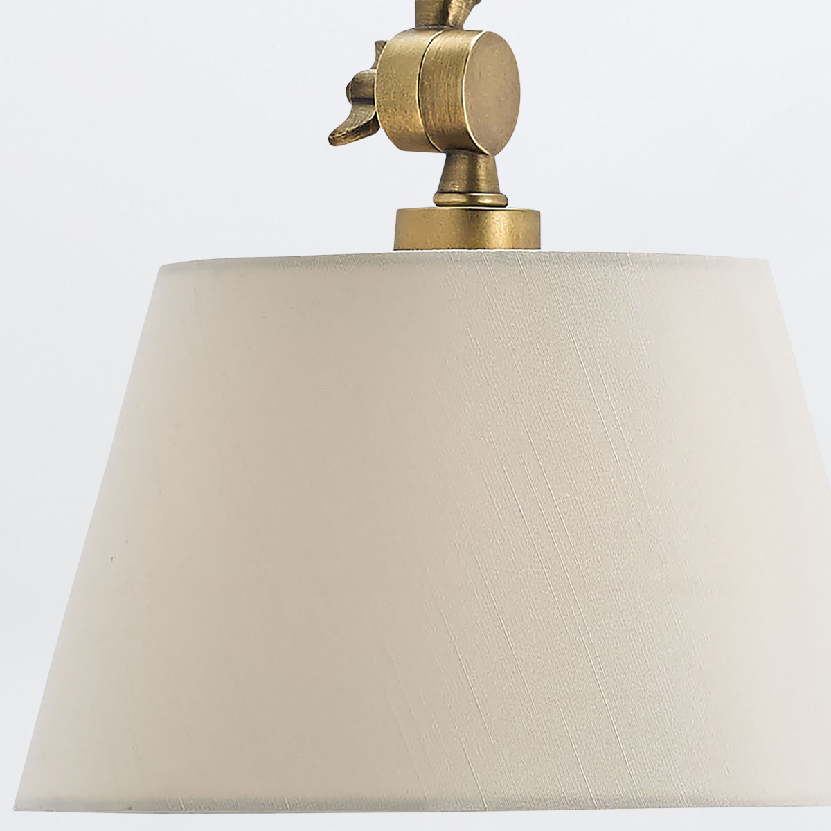 Merrowvale Transitional Swing-Arm Wall Light Antique Brass Merrowvale Transitional Swing-Arm Wall Light Antique Brass — detail view