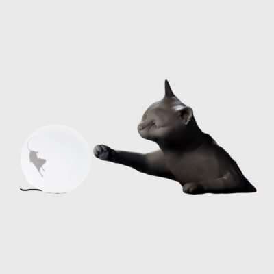 Merton Novelty Cat Table Lamp Matte Black