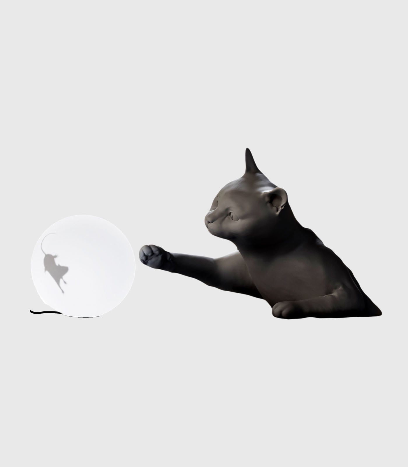 Merton Novelty Cat Table Lamp Matte Black
