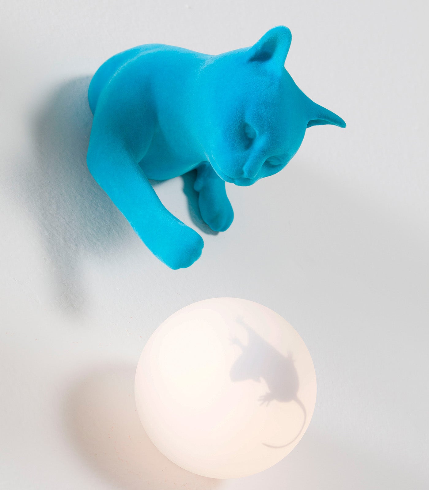 Merton Sculptural Cat Wall Light Matte Black And White