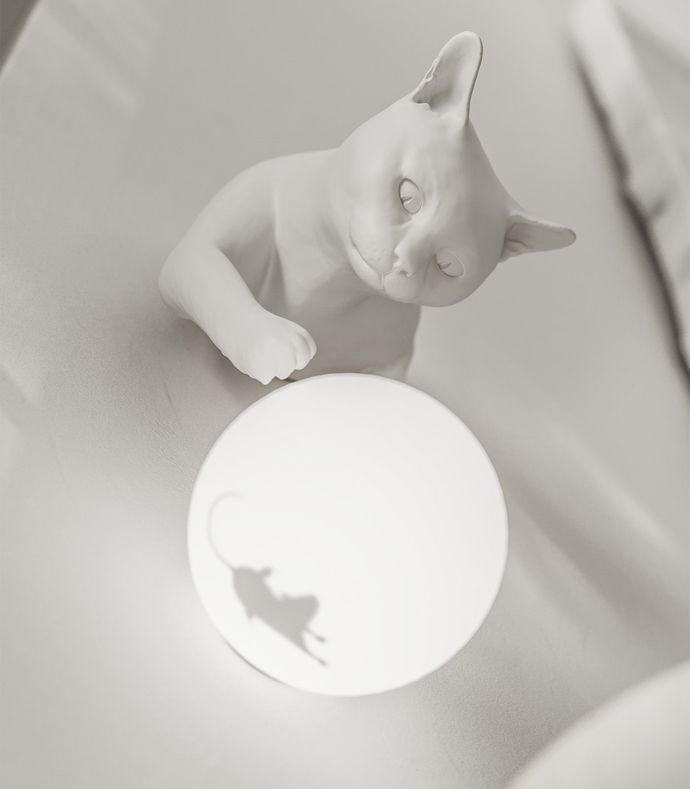 Merton Sculptural Cat Wall Light Matte Black And White