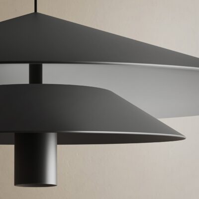 Merton Vale Contemporary Disc Pendant Light Matte Black
