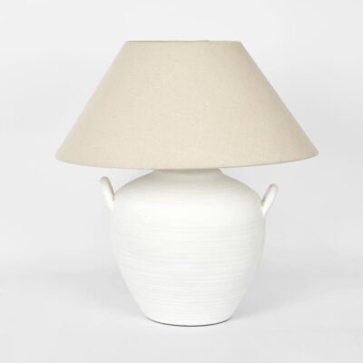 Middleton Hamptons Ribbed Urn Table Lamp White