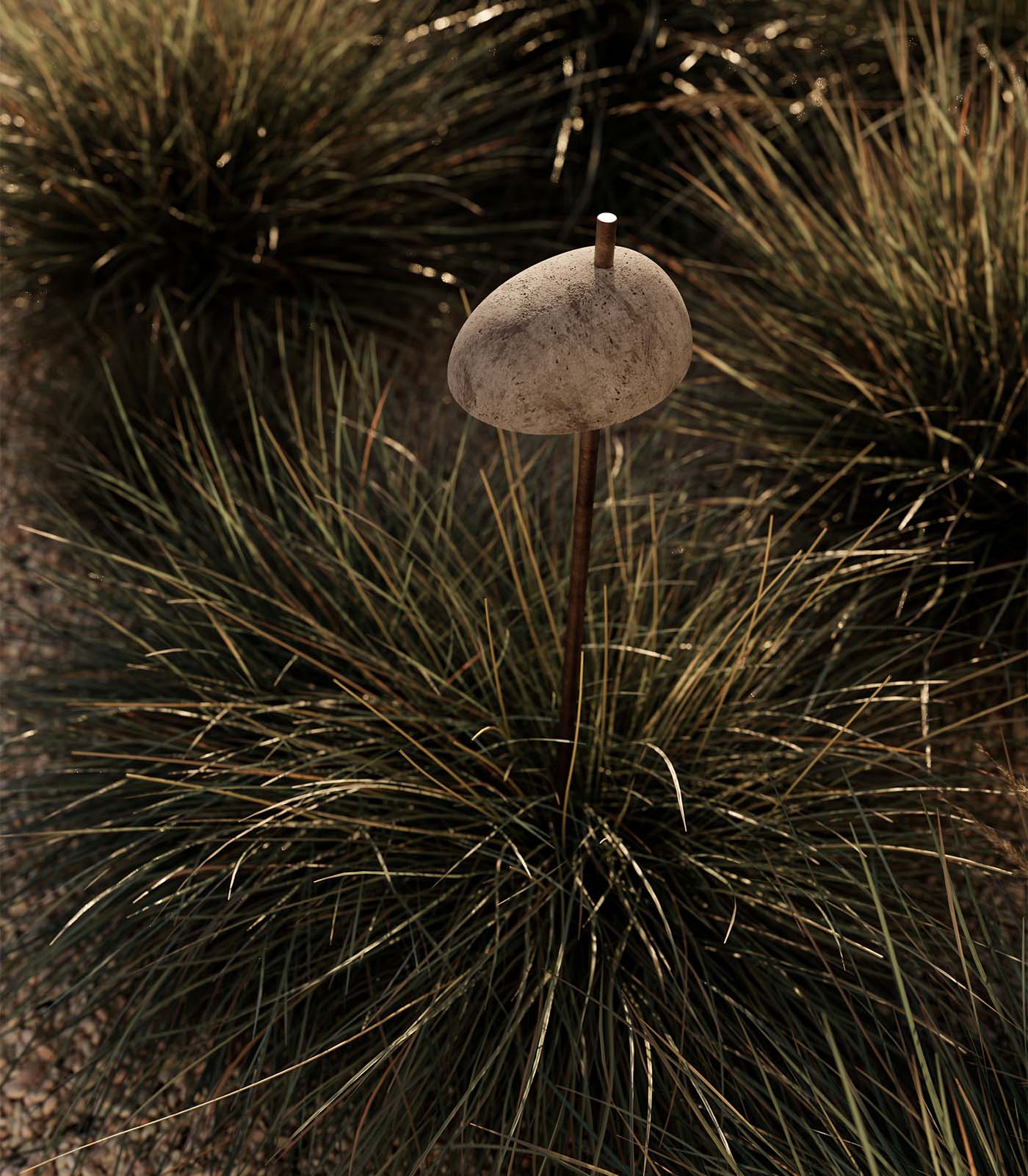 Millbrook Dome Spike Garden Light Antique Brass and Terracotta Millbrook Dome Spike Garden Light Antique Brass and Terracotta