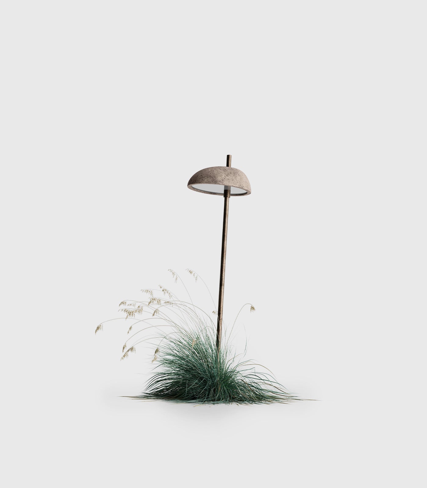 Millbrook Dome Spike Garden Light Antique Brass and Terracotta