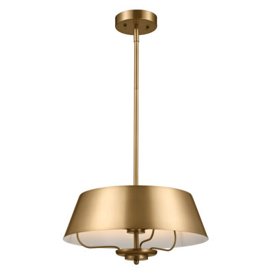 Millthorpe Hamptons 3 Light Drum Pendant Brushed Natural Brass