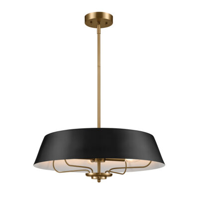 Millthorpe Hamptons Drum Pendant Black And Brass