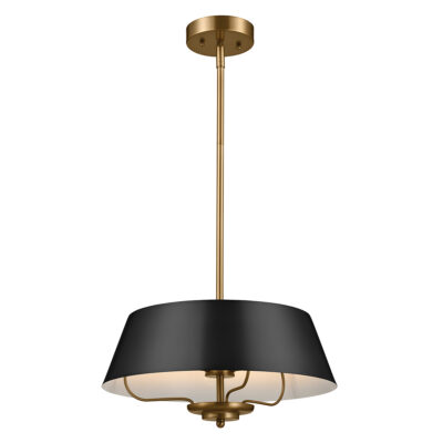 Millthorpe Heritage Drum Pendant Black and Brass