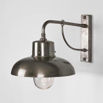 Moncrief Industrial Dome Outdoor Wall Light Silver