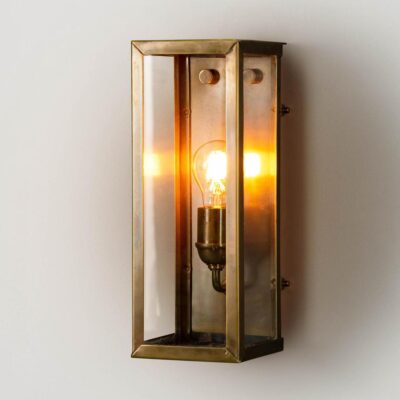 Montague Hamptons Outdoor Wall Light Small Antique Brass