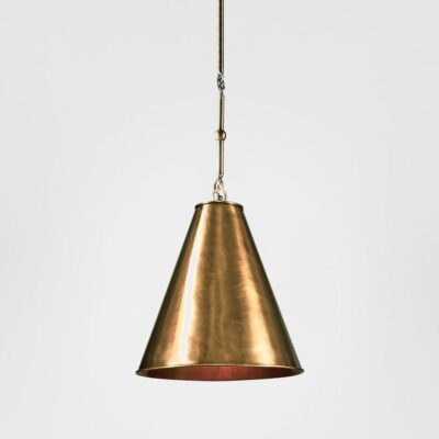 Montevine Hamptons Brass Cone Ceiling Pendant Small