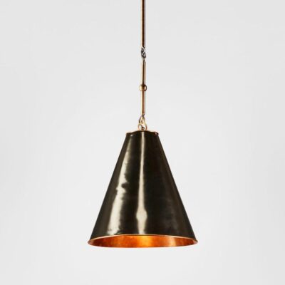 Montevine Heritage Small Cone Pendant Black and Brass