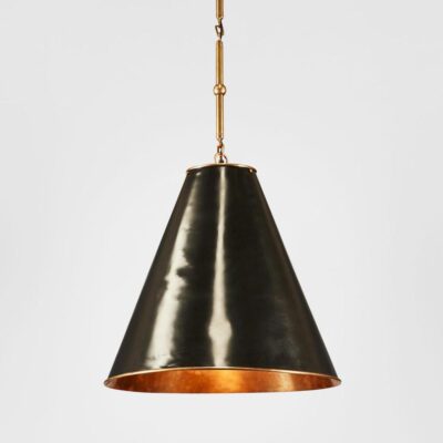 Montevine Large Cone Pendant Black And Brass