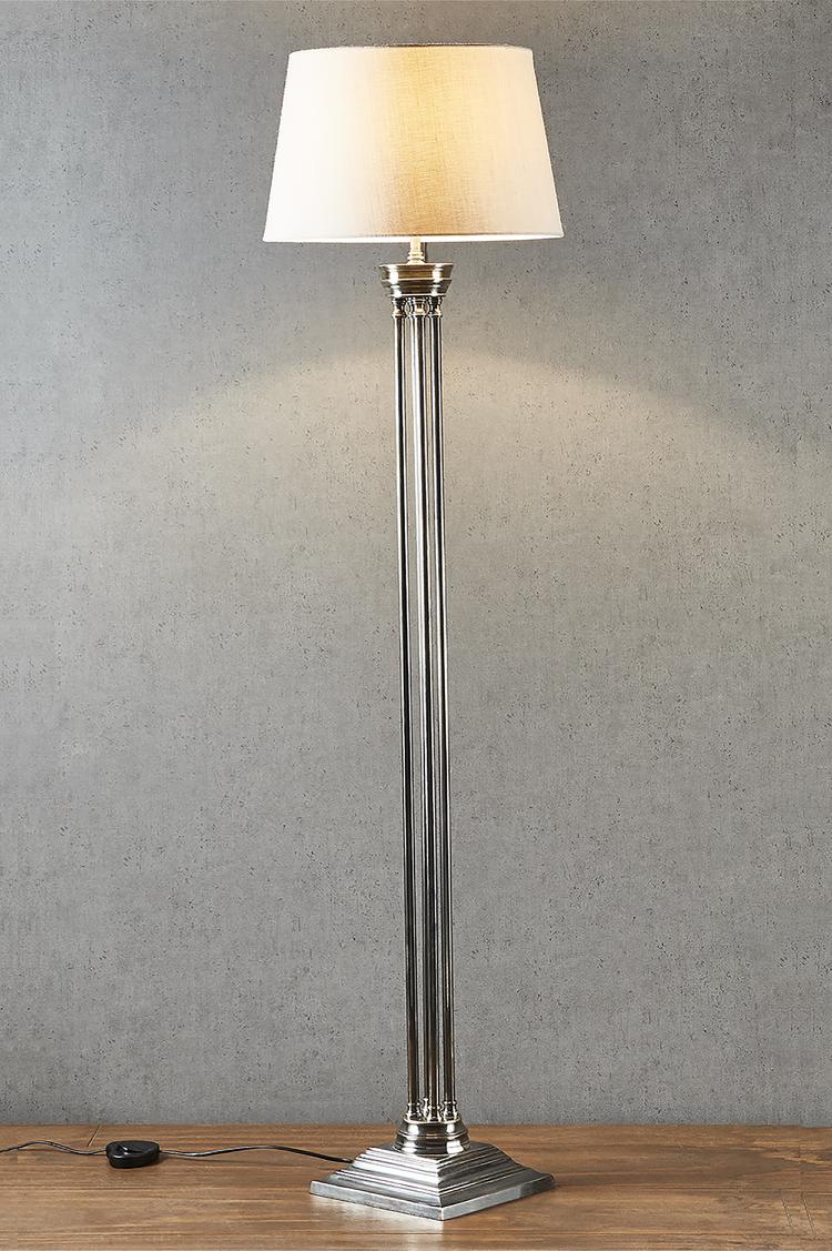 Montrose Hamptons Fluted Column Floor Lamp Base Antique Silver Montrose Hamptons Fluted Column Floor Lamp Base Antique Silver