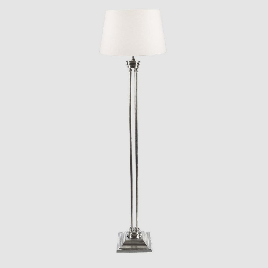 Montrose Hamptons Fluted Column Floor Lamp Base Antique Silver