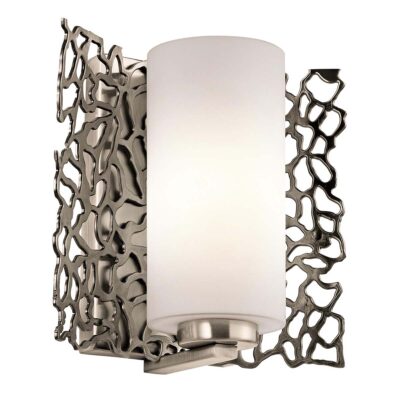 Moonlit Reef Pierced Metal Wall Light Classic Pewter