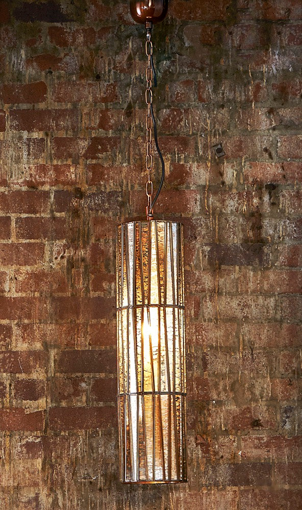 Moorland Heritage Ribbed Mercury Glass Cylinder Pendant Moorland Heritage Ribbed Mercury Glass Cylinder Pendant