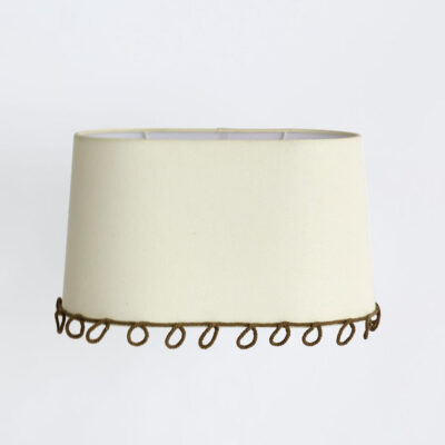 Moorpeth French Provincial Oval Linen Lamp Shade With Looped Trim