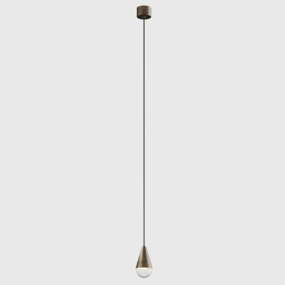 Morningside Contemporary Teardrop Glass Pendant Light Antique Brass