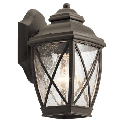 Moroccan Quay Traditional Small Outdoor Wall Lantern in Bronze