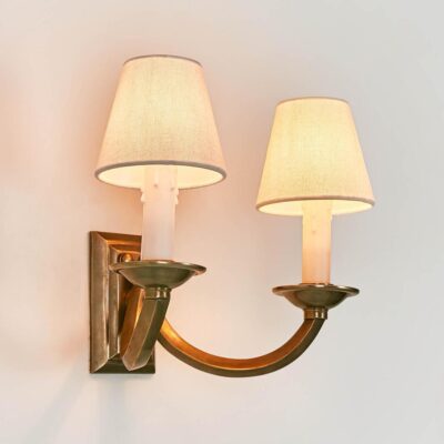 Mosman Victorian Twin Arm Wall Light Antique Brass