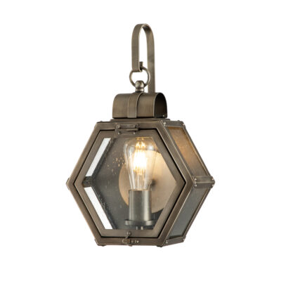 Mossgate Hexagonal Outdoor Wall Lantern Burnished Bronze