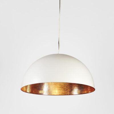 Nautique Dome Ceiling Pendant White and Copper