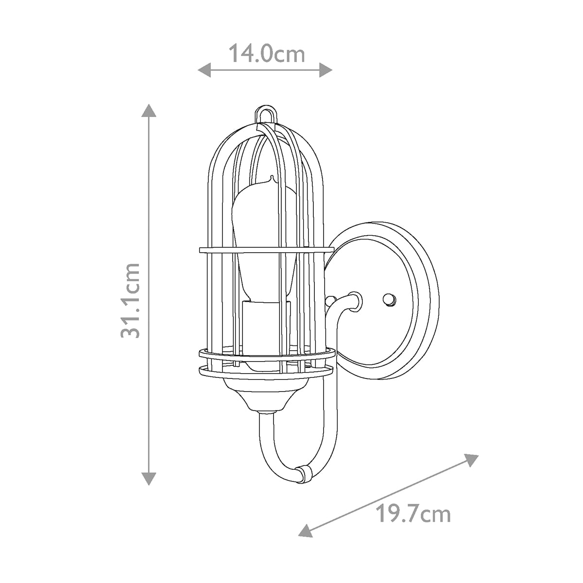 Netherby Abbey Industrial Cage Wall Light Netherby Abbey Industrial Cage Wall Light