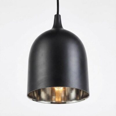 Newhaven Bell Ceiling Pendant Black and Silver