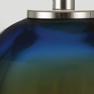 Nickelbourne Cordless Art Glass Orb Table Lamp — detail view
