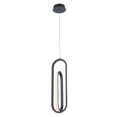 Nordhaven Contemporary Oval Ring Pendant Matte Black