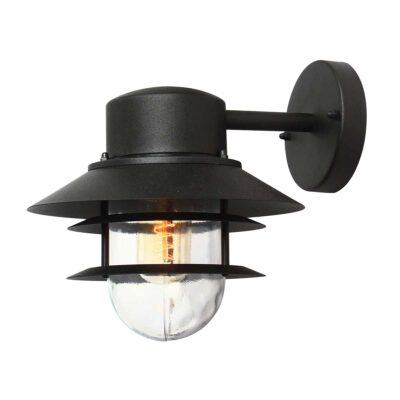 Nordholt Coastal Tiered Black Outdoor Wall Lantern